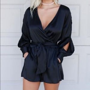 Amazing Lace boutique black long sleeve romper